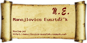 Manojlovics Euszták névjegykártya